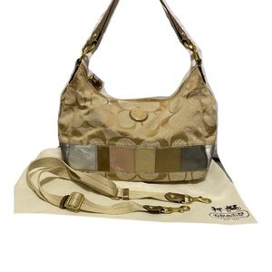 COACH Signature Multi Stripe Convertible Purse